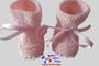 chaussons roses tricot laine bb fait main