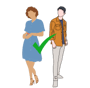 a graphic illustrating meeting with local people
