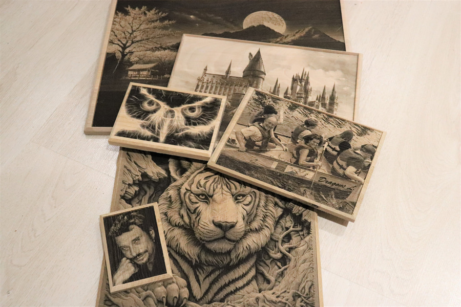 Plateau en bois gravé au laser 3D