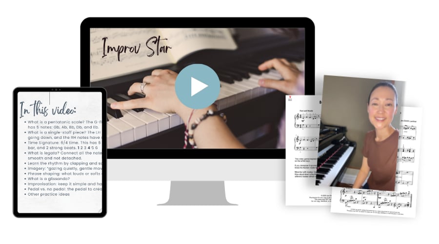 Improv Star piano course mockup