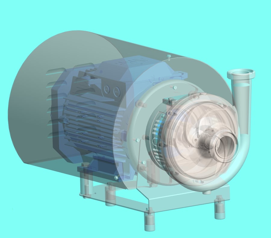 Cutaway view of the FZ INOX centrifugal pump