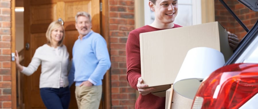 a man and woman sending kid off to college