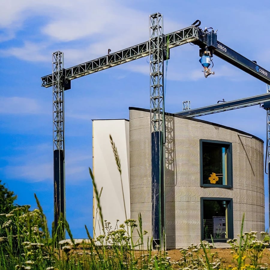Completed 3D concrete printed home structure