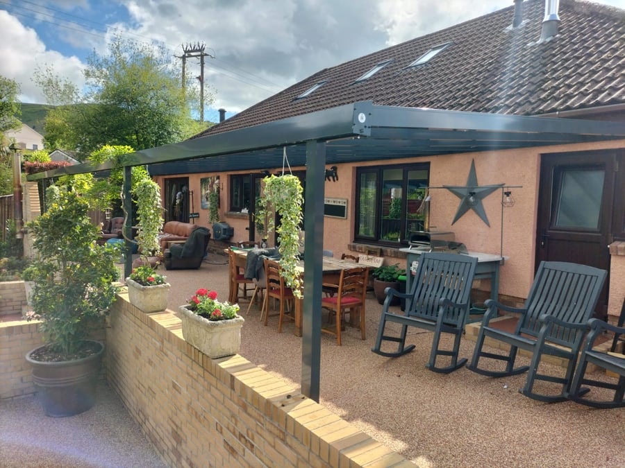 Harbour carport garden setting