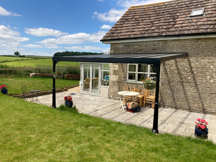 Harbour carport evening lighting