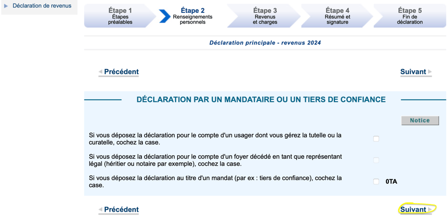 déclaration impot sur le revenu