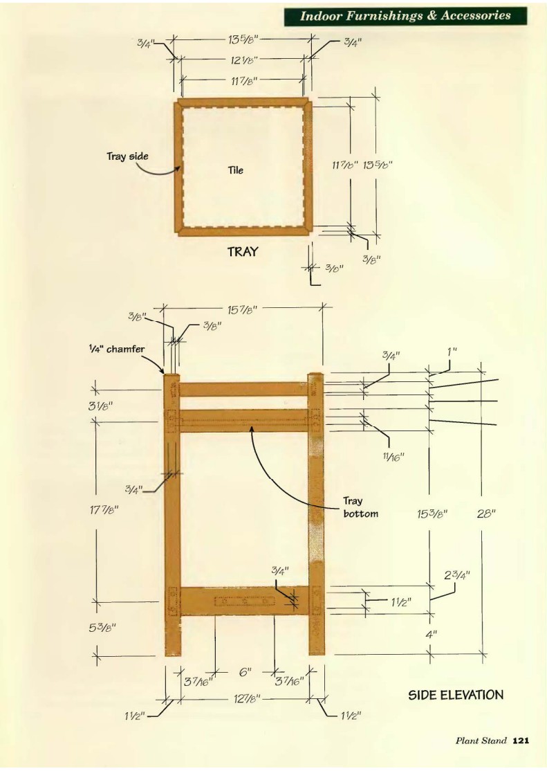 Detailed Schematics to make a plant stand step by step