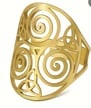 Bague ajustable en acier inoxydable avec nœud celtique et triskell