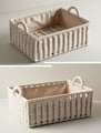 Set of two woven macrame baskets