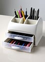 a desk organizer and pens, representing a thoughtful affordable gift idea under $30