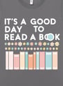 Line art of a creative T-shirt with book and floral design, representing a thoughtful affordable gif