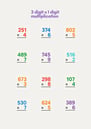 3 digit x 1 digit worksheet