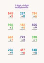 3 digit x 1 digit worksheet