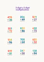 3 digit x 2 digit worksheet