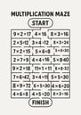 multiplication maze worksheet