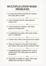 multiplication word problem worksheet