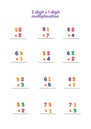 2 digit x 1 digit worksheet