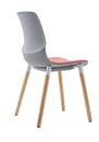SenSit-Otto wood chair with natural wooden legs and grey seat shell and cushion
