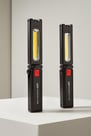 Two black rechargeable magnetic LED work lights, garage or emergency tool gift