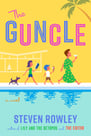 Cover of The Guncle by Steven Rowley — yellow background, kids walking by a pool.