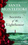 Cover of "Secrets of the Lighthouse" with rose petals and a distant lighthouse.