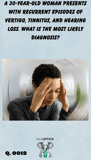 a woman holding her head as she experiences vertigo symptoms