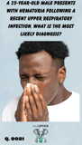 a young African American male blowing his nose