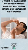a young man with his head leaning back while pinching his nose to stop a nosebleed