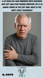 an elderly male holding his right arm that is currently in pain