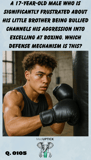 a light-skinned African American male of mixed descent practicing boxing with a large bag