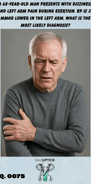 an elderly male holding his right arm that is currently in pain