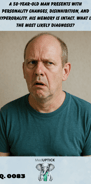an elderly male who appears confused