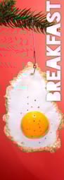 a fried egg christmas ornament
