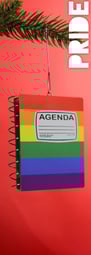 a rainbow colored ornament