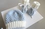 Bonnet et chaussons layette bb bleublancneige