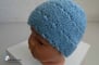 Bonnet et chaussons bleus laine fait main