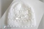 Bonnet blanc modele tricot bebe fait main