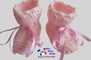 chaussons roses tricot laine bb fait main