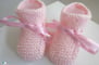 Béguin chaussons roses barbapapa tricot bébé