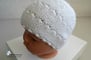 Bonnet blanc layette laine bébé fait main