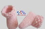 Chaussons roses modele layette bb tricot bebe fait main