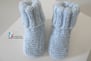 chaussons bleus layette bb tricotée main