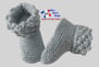 Chaussons gris modele layette bb tricot bebe fait main bleublancneige