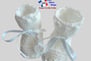 chaussons blancs tricot laine bb fait main