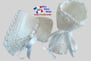 chaussons blancs tricot laine bb fait main