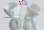 chaussons blancs tricot laine bb fait main