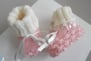 Bonnet et chaussons layette bébé bleublancneige