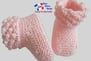 Chaussons roses modele layette bb tricot bebe fait main