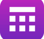 a purple square icon with a white square in the middle