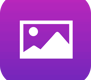 a purple square photo with a photo of a mountain view